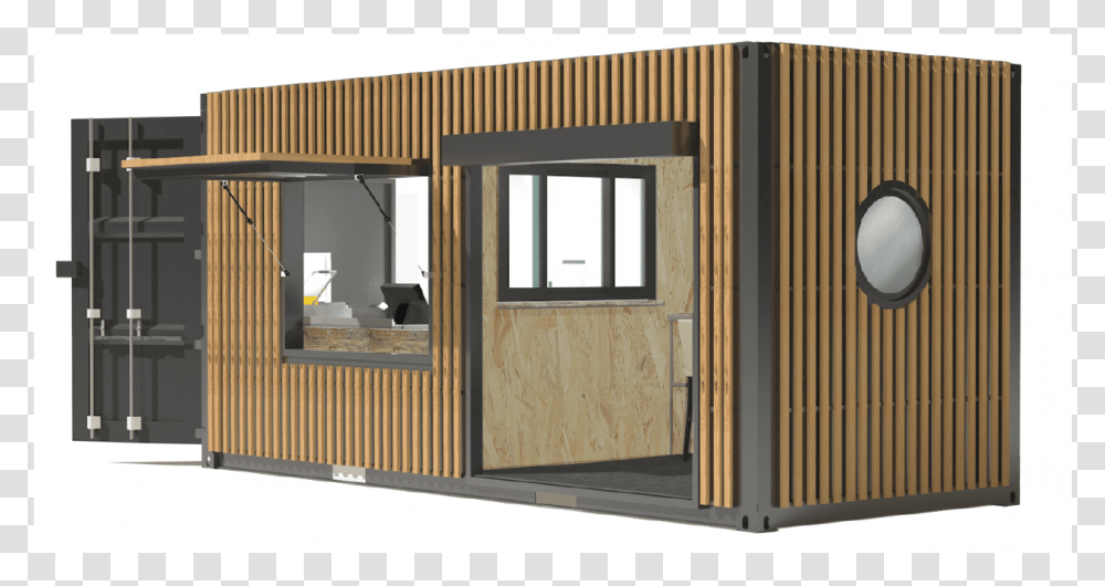 Cafe Container, Door, Toolshed, Wood, Kiosk Transparent Png