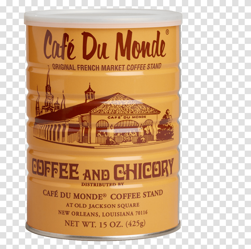 Cafe Du Monde Coffee And Chicory, Beverage, Bottle, Tin, Alcohol Transparent Png