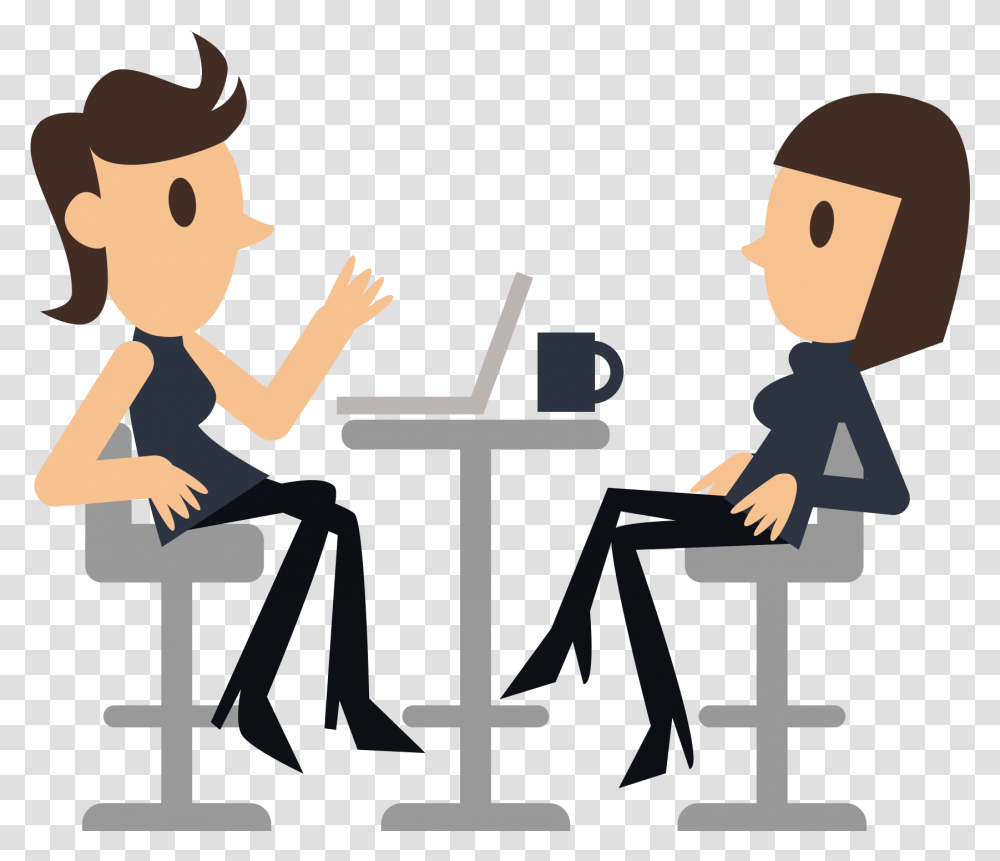 Cafe Icon Coffee Meeting Clipart, Sitting, Person, Duet, Interview Transparent Png