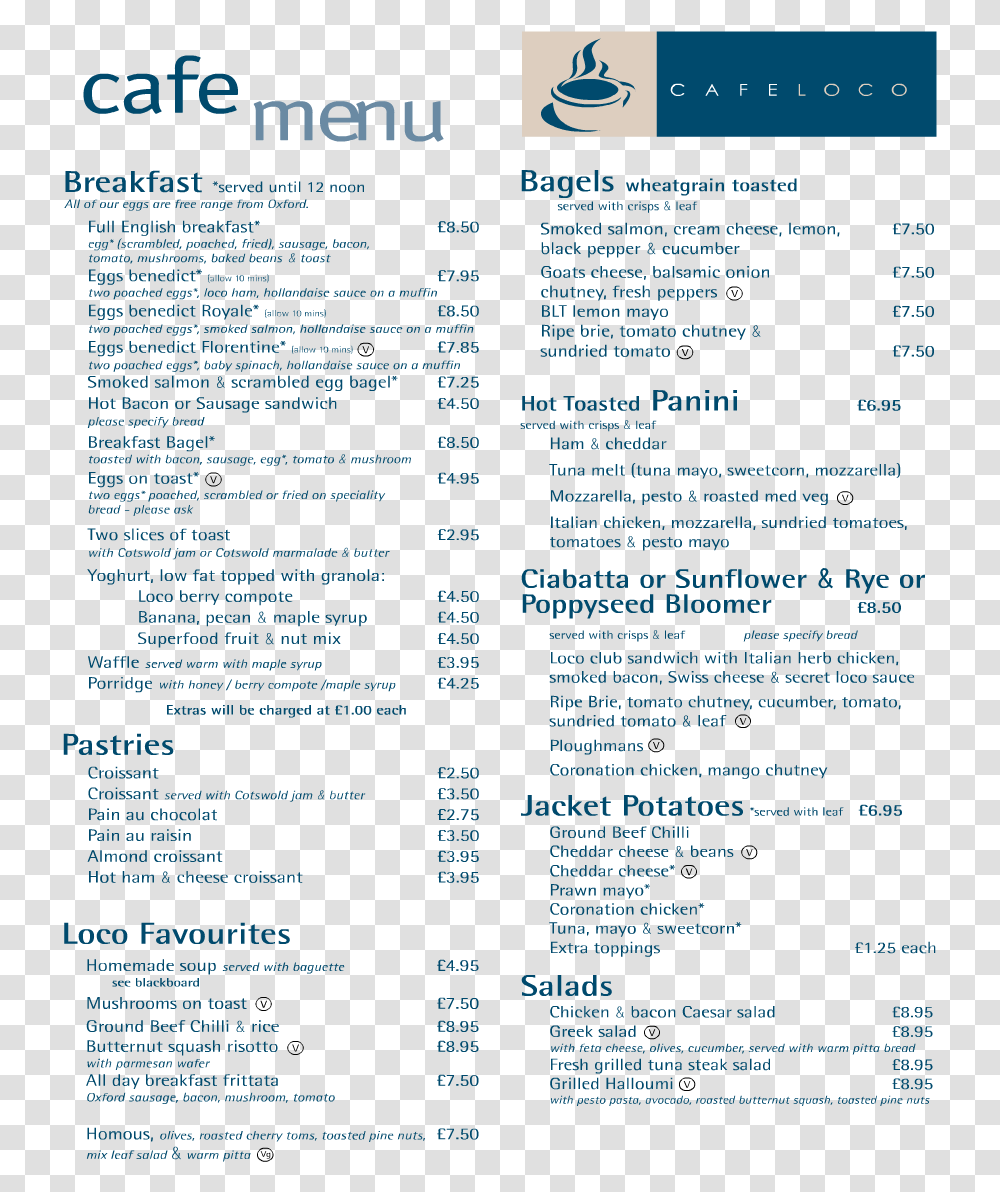 Cafe Loco Oxford Menu, Page, Poster, Advertisement Transparent Png