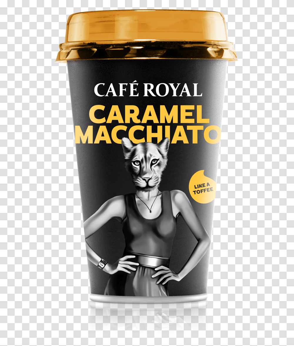 Cafe Royal Caramel Macchiato Eiskaffee Caf Royal, Person, Book, Cat, Mammal Transparent Png