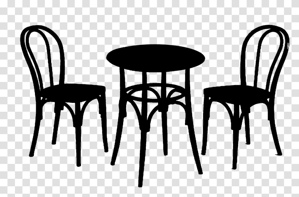 Cafe Table And Chairs Silhouette, Gray, World Of Warcraft Transparent Png