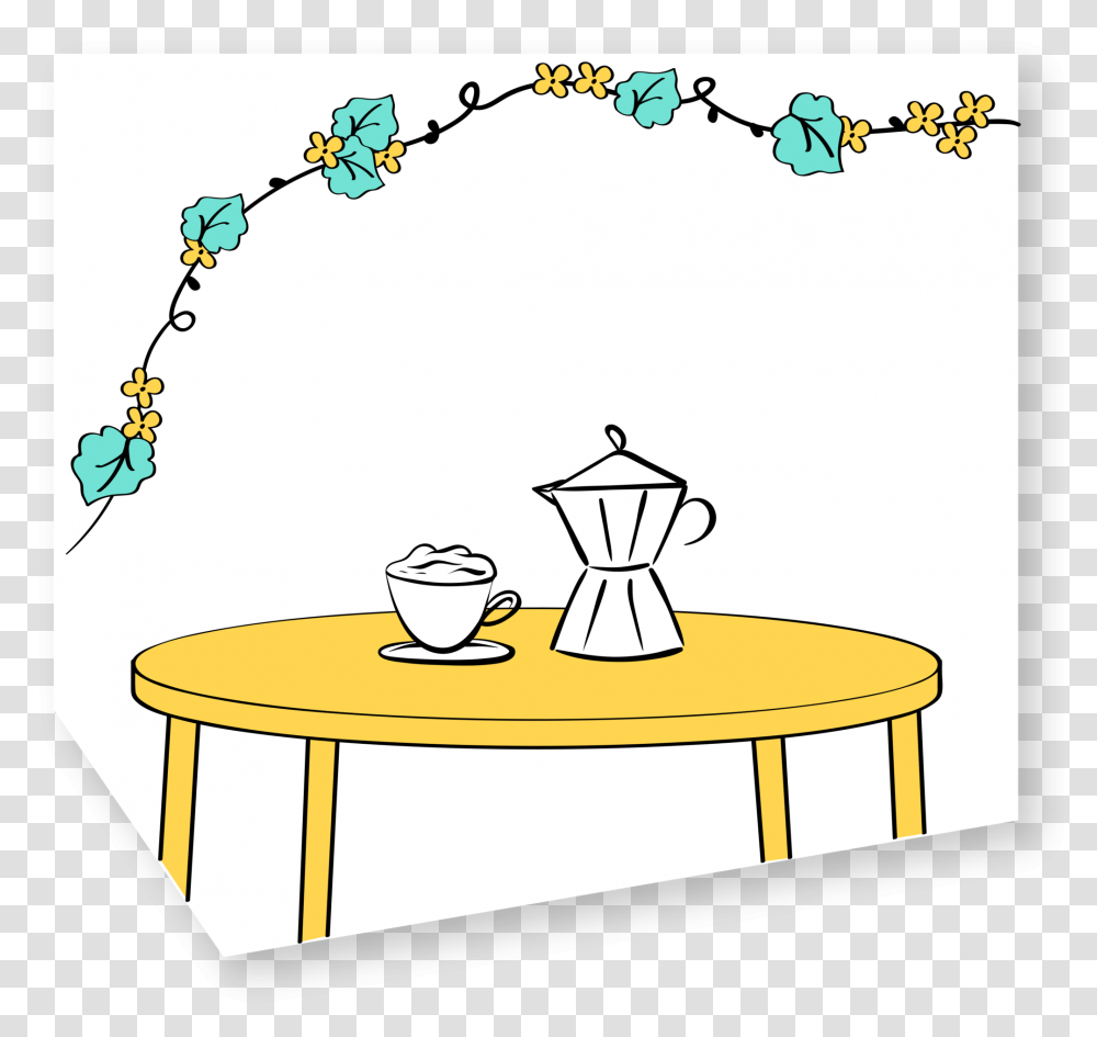 Cafe Table Cartoon, Furniture, Coffee Table, Tabletop, Porcelain Transparent Png