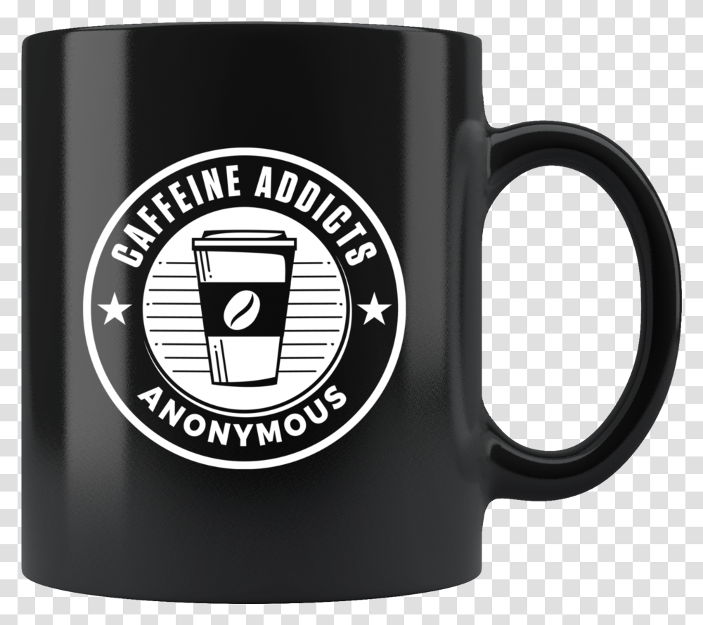 Caffeine Addicts Anonymous 11oz Black Coffee Lover, Coffee Cup, Stein, Jug Transparent Png