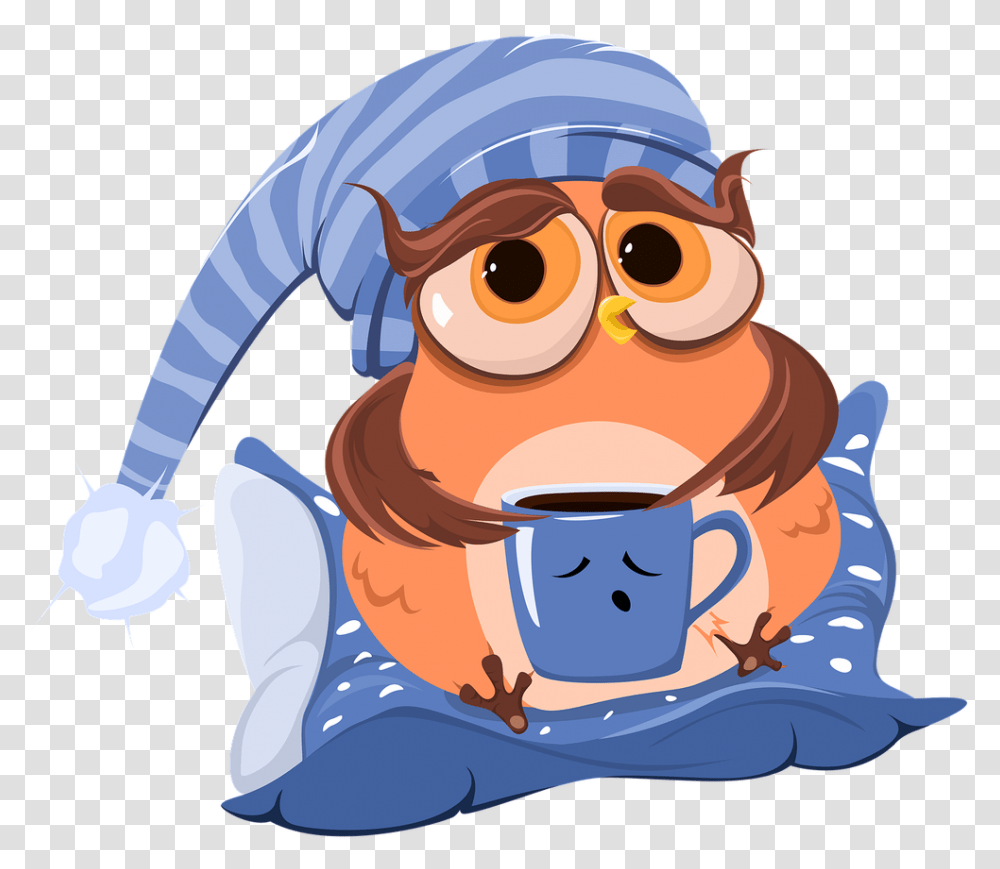 Caffeine Amp Anxiety Owl With Coffee Cup Clipart, Doctor, Apparel, Snout Transparent Png