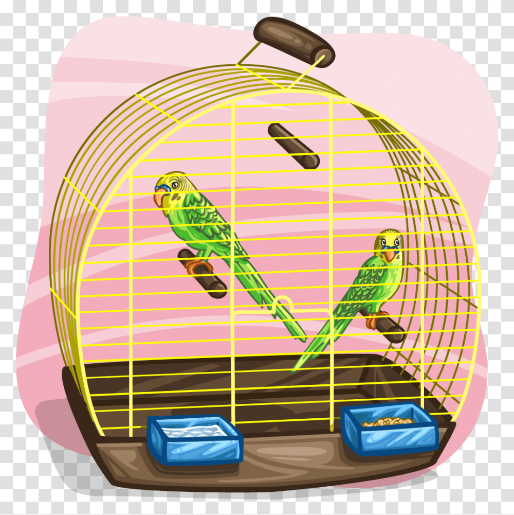 Cage, Bird, Animal, Cushion, Luggage Transparent Png