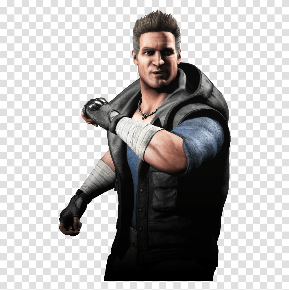 Cage Mkx Render Mortal Kombat Characters Johnny Cage, Person, Man, Finger Transparent Png
