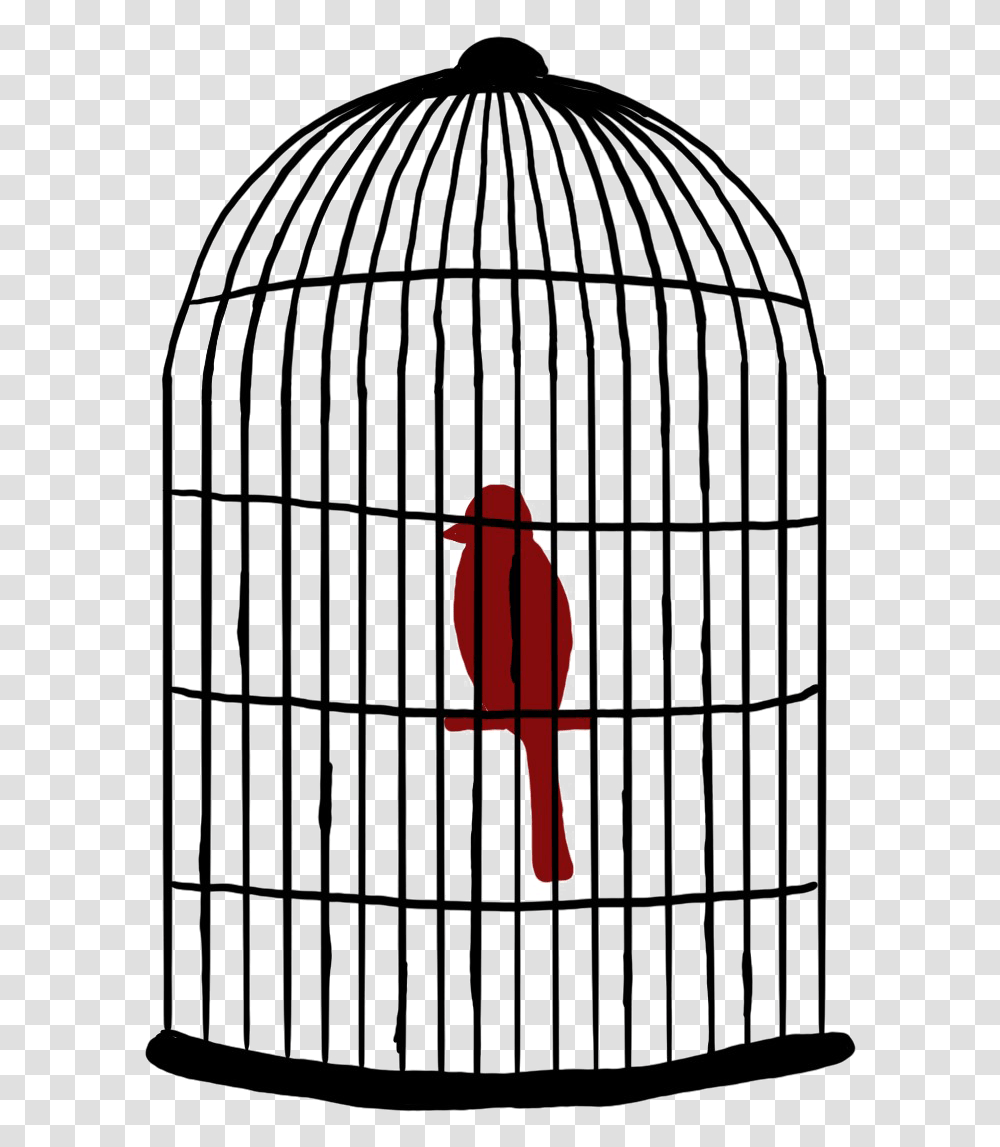 Caged Bird Images Bird In A Cage Outline, Gate, Prison Transparent Png