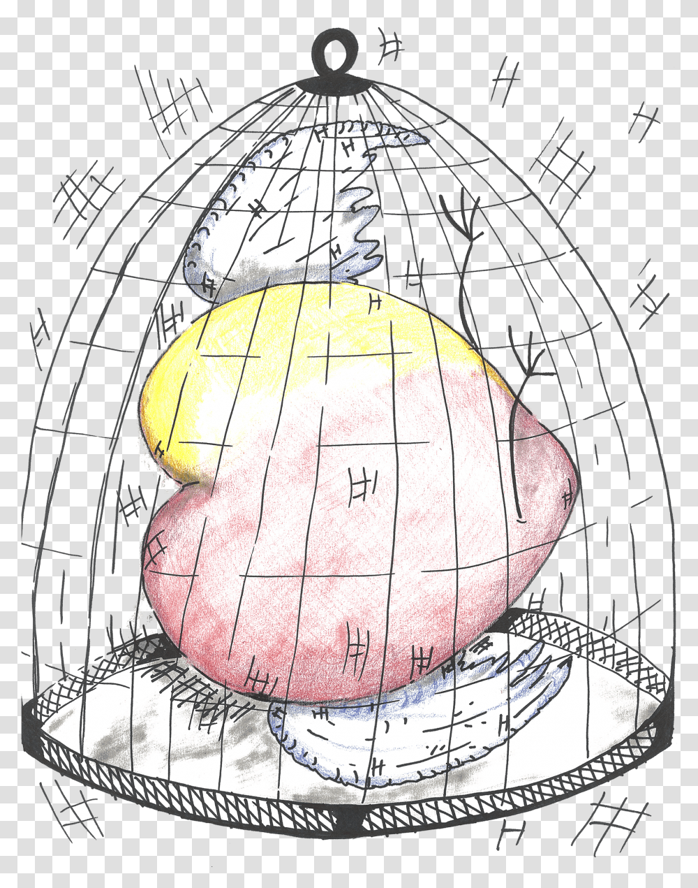 Caged Heart Sketch Sketch, Sphere, Outer Space, Astronomy, Universe Transparent Png