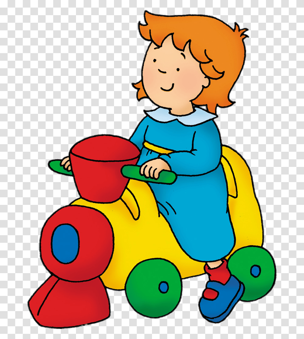 Caillou S Sister Rosie On Toy Train Connect The Dots For Kids, Indoors, Baby, Room, Kneeling Transparent Png