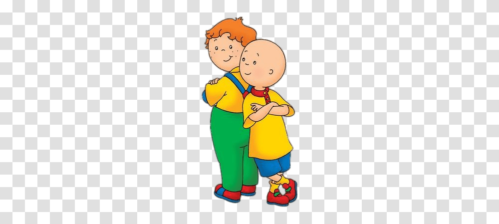Caillou With A Friend, Kneeling, Drawing, Baby Transparent Png