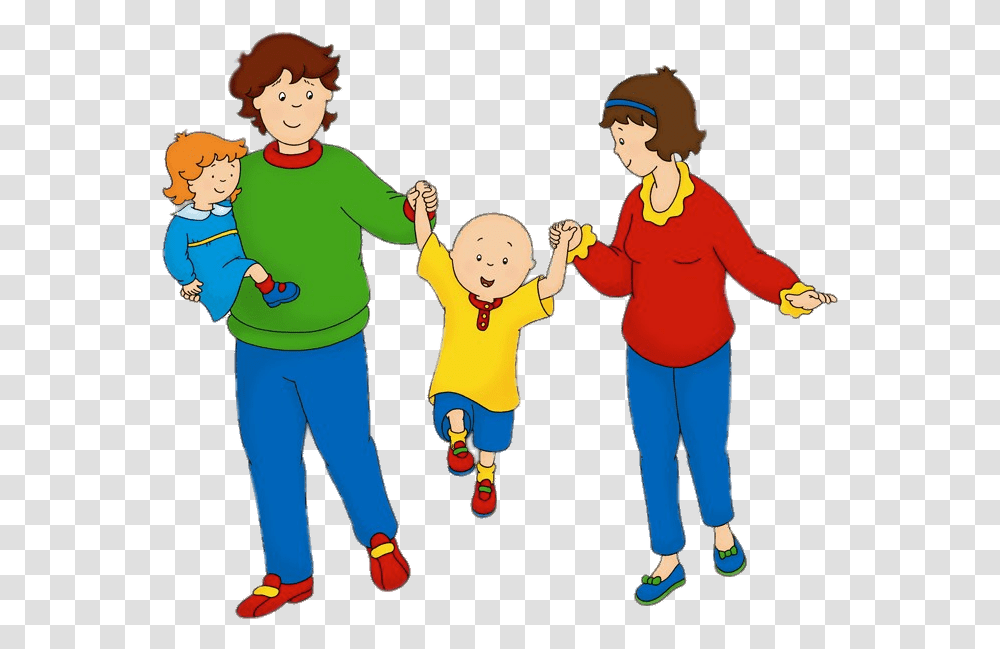 Caillou With His Parents And Sister Rosie Tall Is Caillou's Parents, Person, Human, People, Family Transparent Png