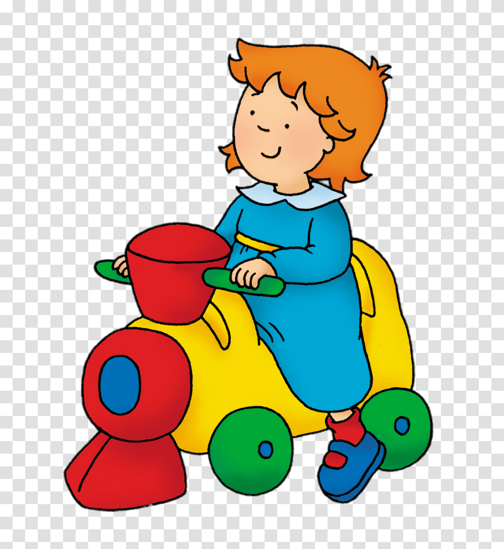 Caillous Sister Rosie On Toy Train, Girl, Female, Washing, Drawing Transparent Png