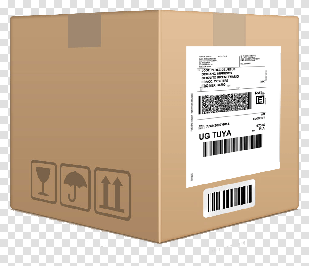 Caja De Envio Fedex, Cardboard, Package Delivery, Carton, Box Transparent Png