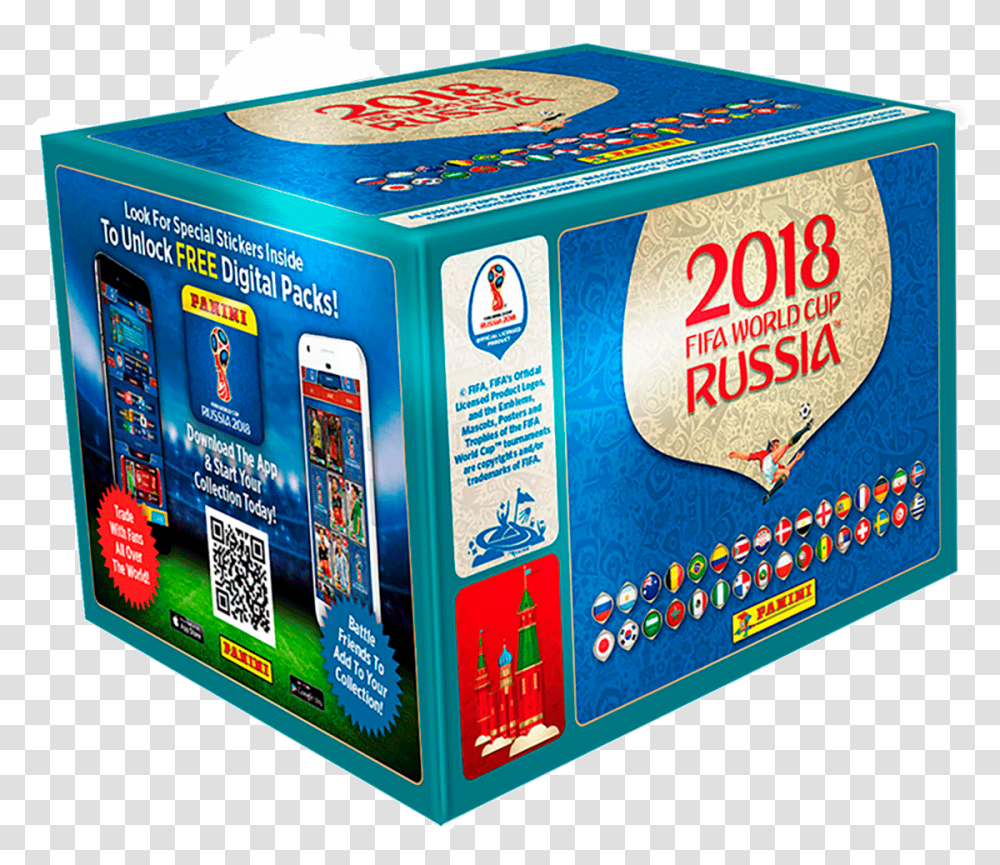 Caja De Lminas Mundial Rusia 2018 Panini Fifa Russia 2018 Sticker, Box, Carton, Cardboard, Rubix Cube Transparent Png