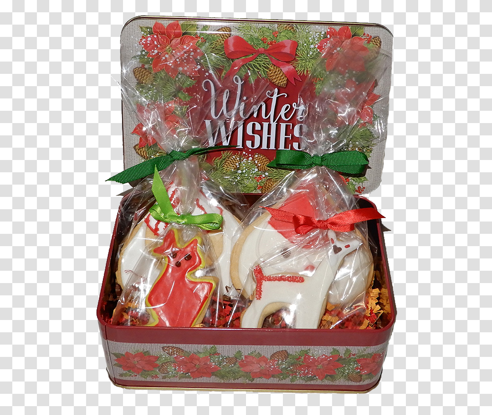 Caja Galletas Navidad Decoradas Box Of Christmas Decorate Gift Basket, Food, Sweets, Confectionery, Plant Transparent Png