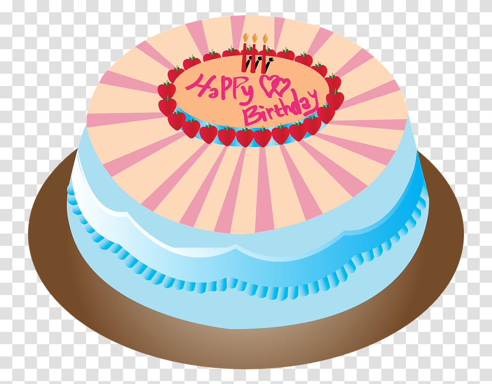 Cake Birthday Happy Free Vector Graphic On Pixabay Cake Clipart 10th Birthday, Dessert, Food, Birthday Cake, Icing Transparent Png