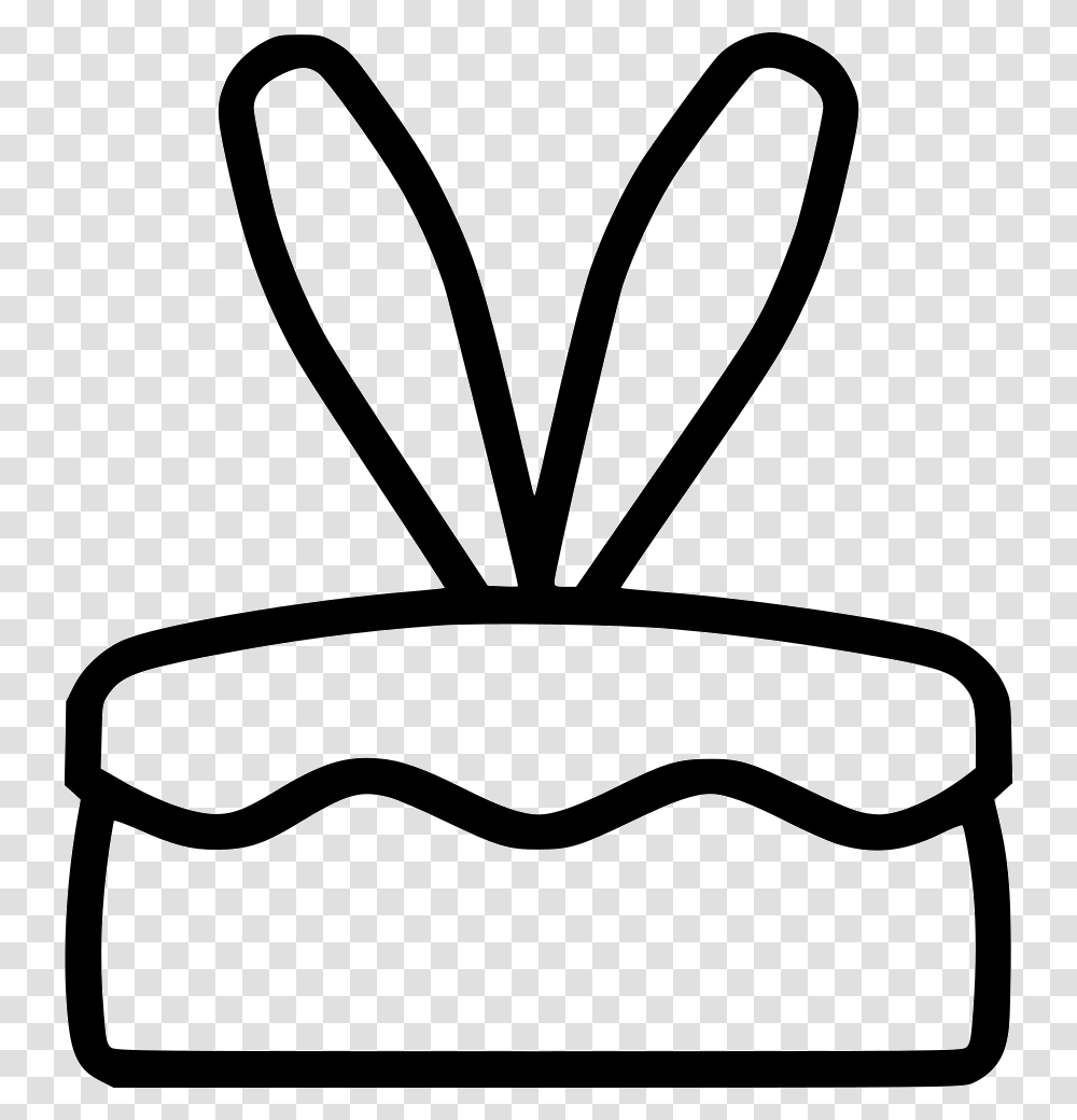 Cake Bunny Ears Rabbit Dessert, Stencil, Chair, Furniture Transparent Png