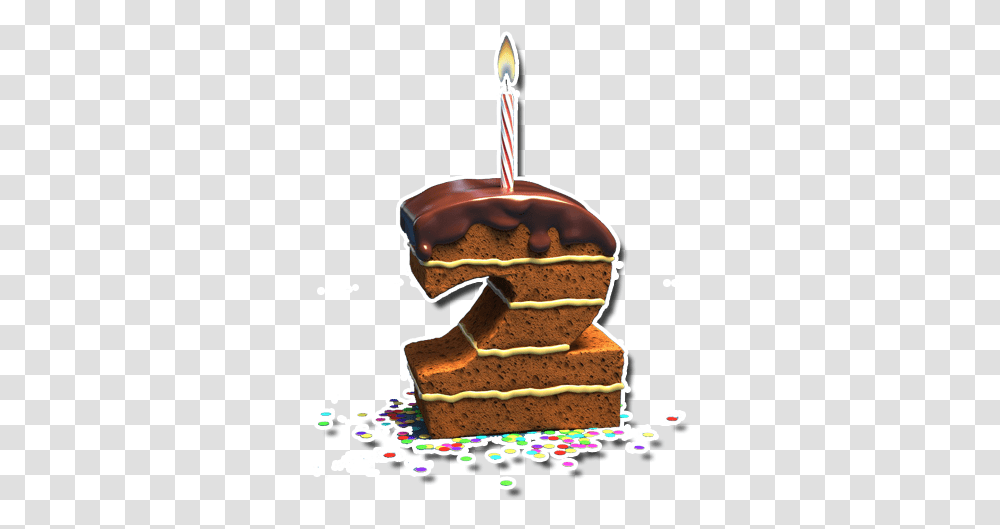 Cake Candle 2 Years Old, Food, Birthday Cake, Dessert, Bread Transparent Png