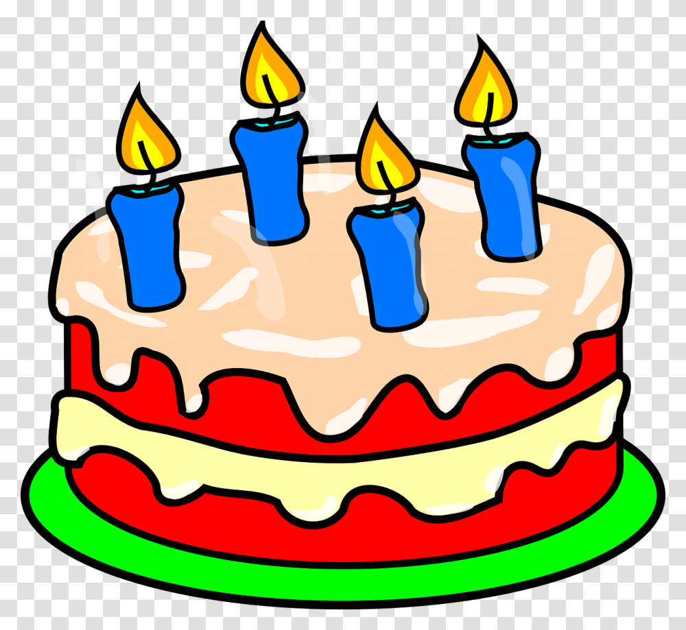 Cake Candles Icing Free Vector Graphic On Pixabay Birthday Cake 4 Candles, Dessert, Food Transparent Png