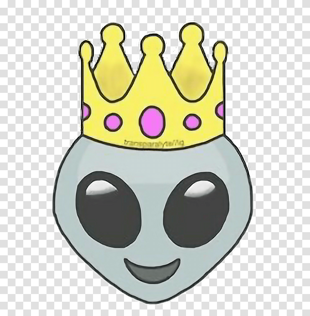 Cake Emoji Alien With Crown, Pet, Animal, Text, Mammal Transparent Png