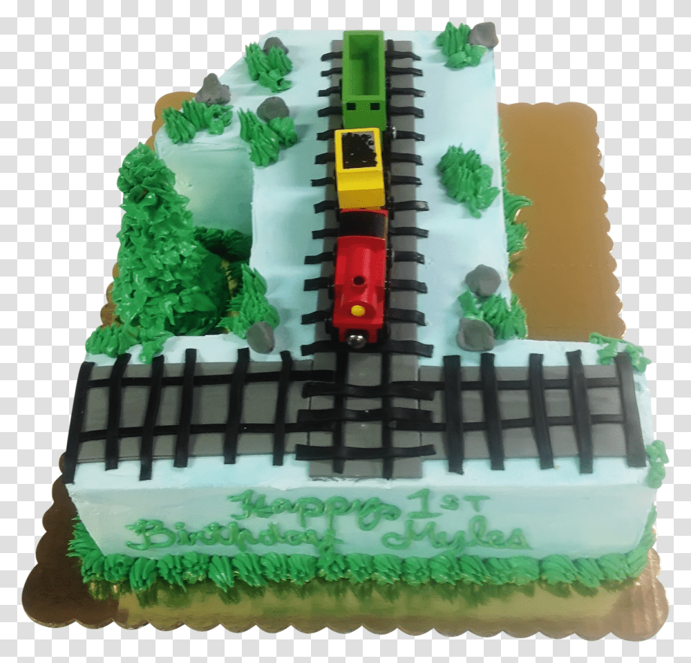 Cake For 1 Year Old Train First Birthday Cake, Dessert, Food Transparent Png