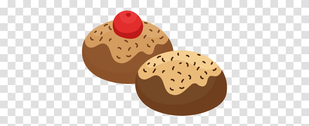 Cake Pastry Cherry Flat Sufganiyah, Bread, Food, Bun, Bagel Transparent Png