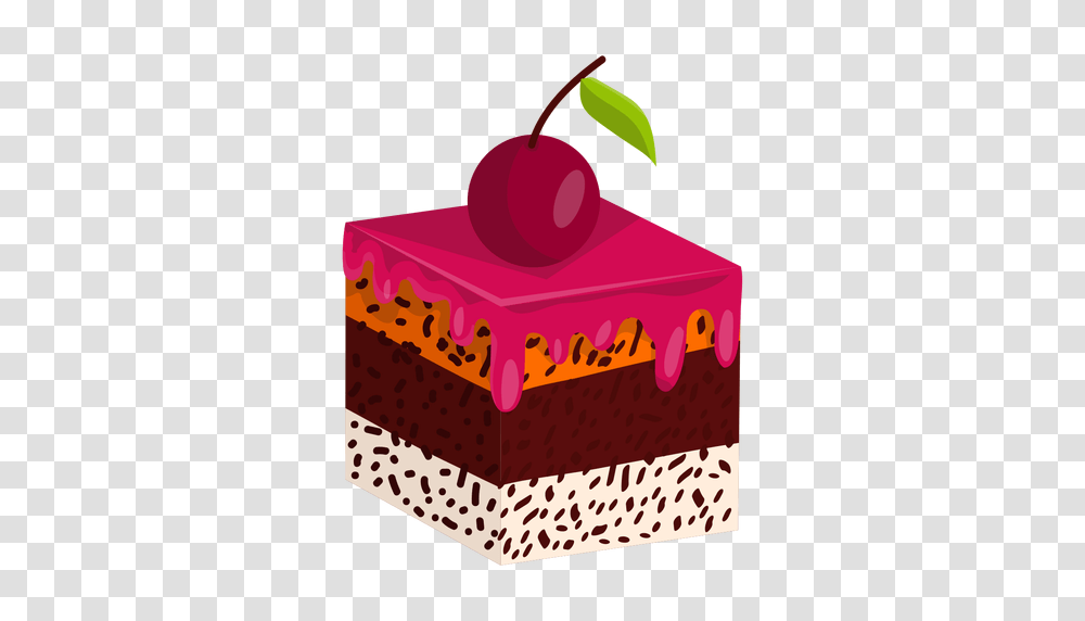 Cake Slice With Cherry, Birthday Cake, Dessert, Food, Plant Transparent Png