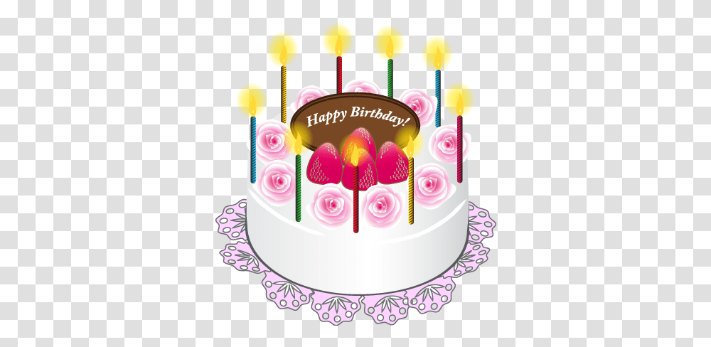 Cake With Candles Happy Birthday Art Picture Bolo Happy Birthday Cake, Dessert Transparent Png