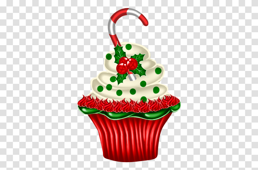 Cakes And Cookies Clipart Christmas In Pack 5397 Cupcake Christmas Clipart, Cream, Dessert, Food, Creme Transparent Png