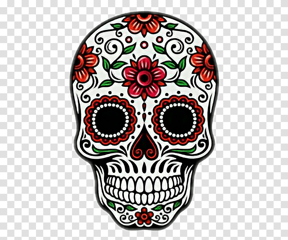 Calavera Catrina Rojo Mexico Day Of The Dead Skull Clipart, Doodle, Drawing, Pattern Transparent Png