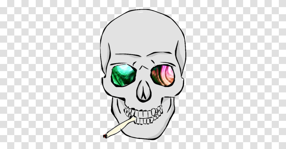 Calavera Con Cigarro Trippy Smoking Skull, Alien, Head, Helmet, Clothing Transparent Png