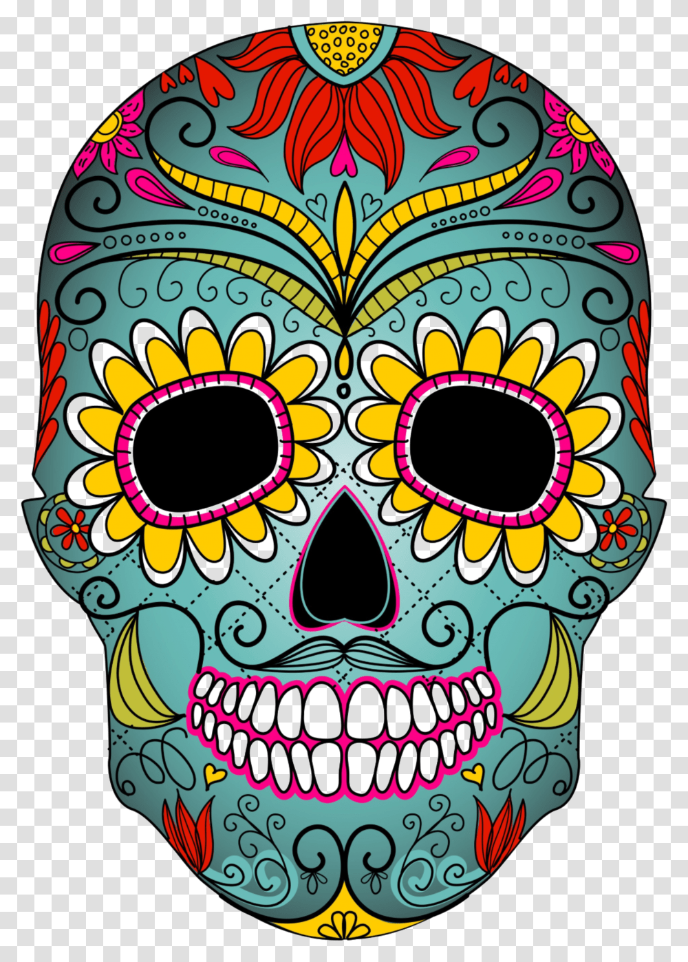 Calavera Craft Metropolitan Library System Sugar Skull Colored Transparent Png