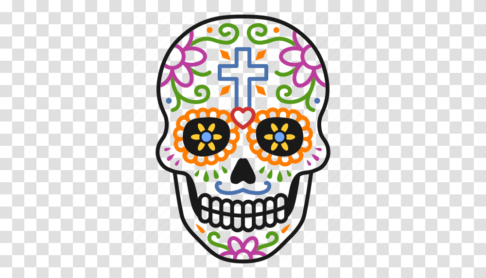 Calavera Day Dead Decorated Dia Muertos Skull Icon, Pattern, Floral Design Transparent Png