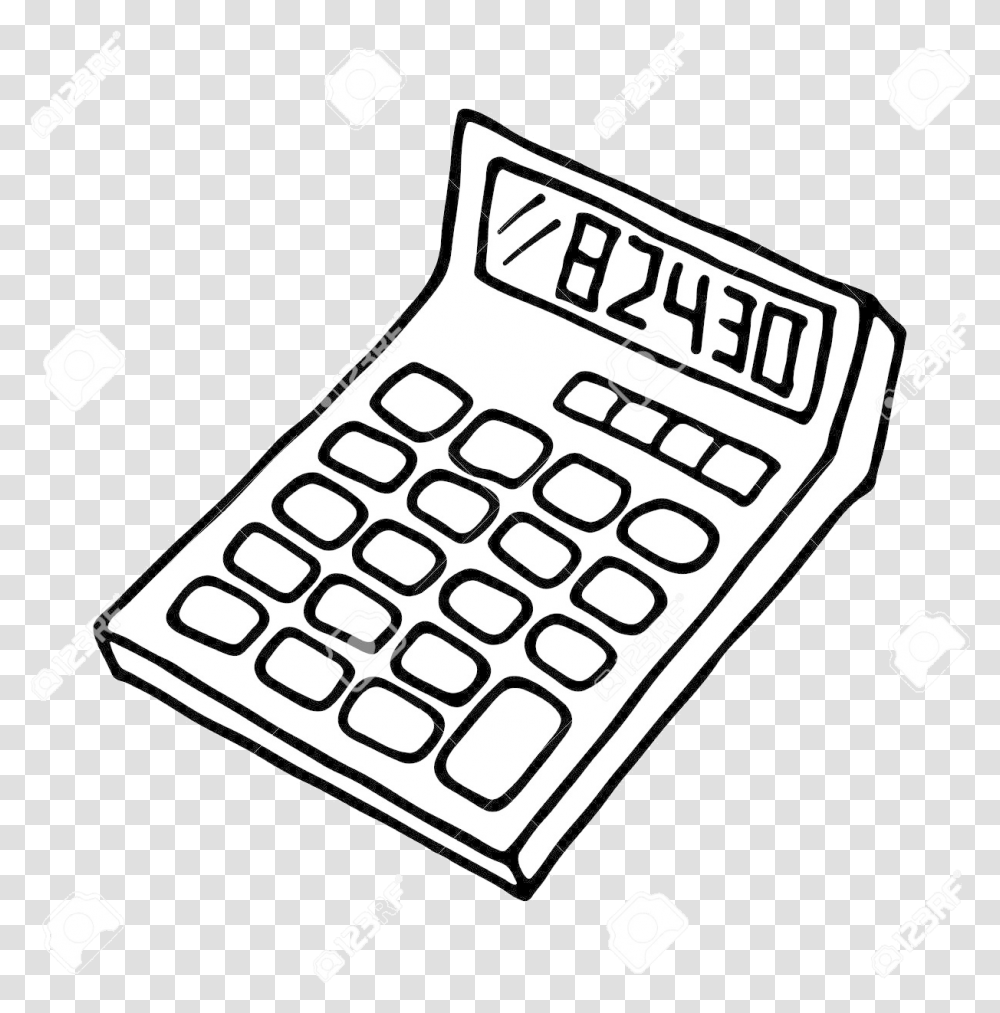 Calculator X Icon Outlined On White Background Royalty Calculator Clipart Black And White, Electronics Transparent Png
