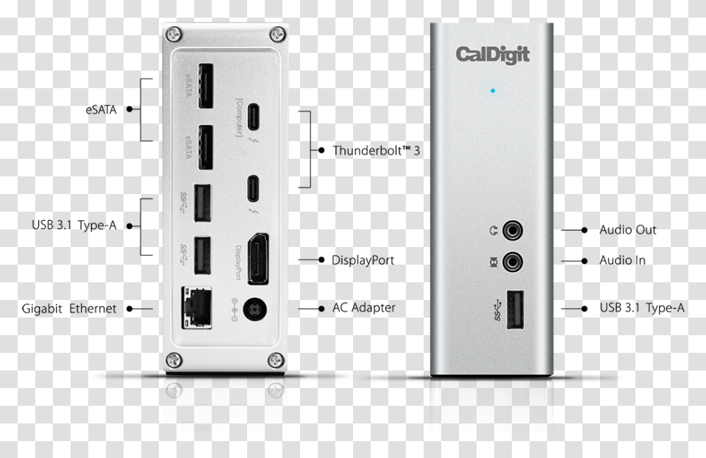 Caldigit Thunderbolt 3 Dock, Mobile Phone, Electronics, Cell Phone, Adapter Transparent Png