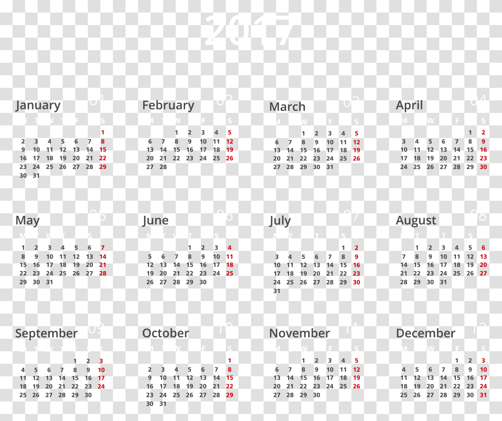 Calendar 2017, Menu Transparent Png