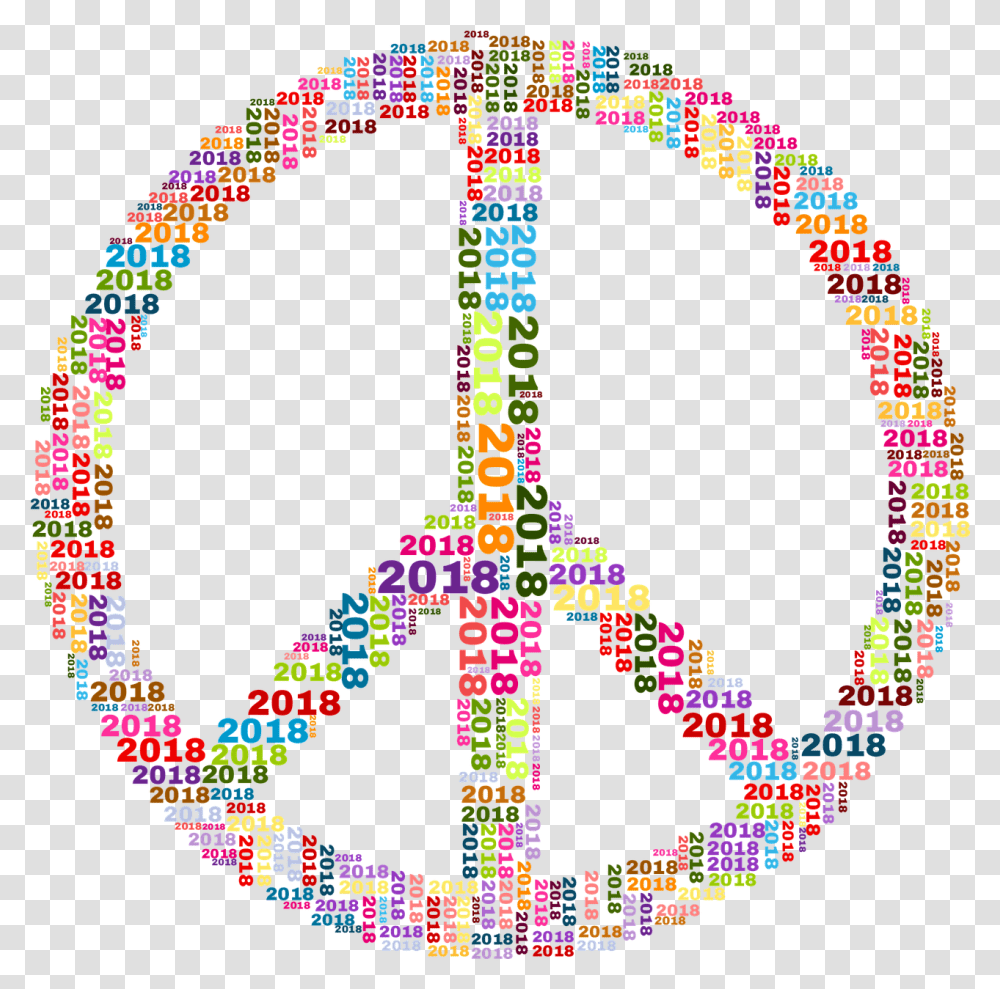 Calendar 2018 New Free Vector Graphic On Pixabay Peace Symbols, Text, Pattern, Lighting, Number Transparent Png