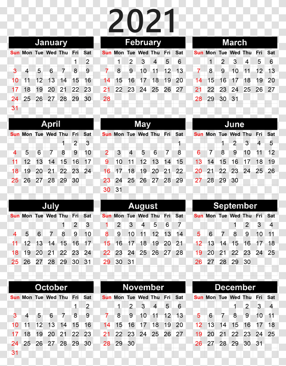 Calendar 2021 Pocket Calendar 2020 Printable Transparent Png