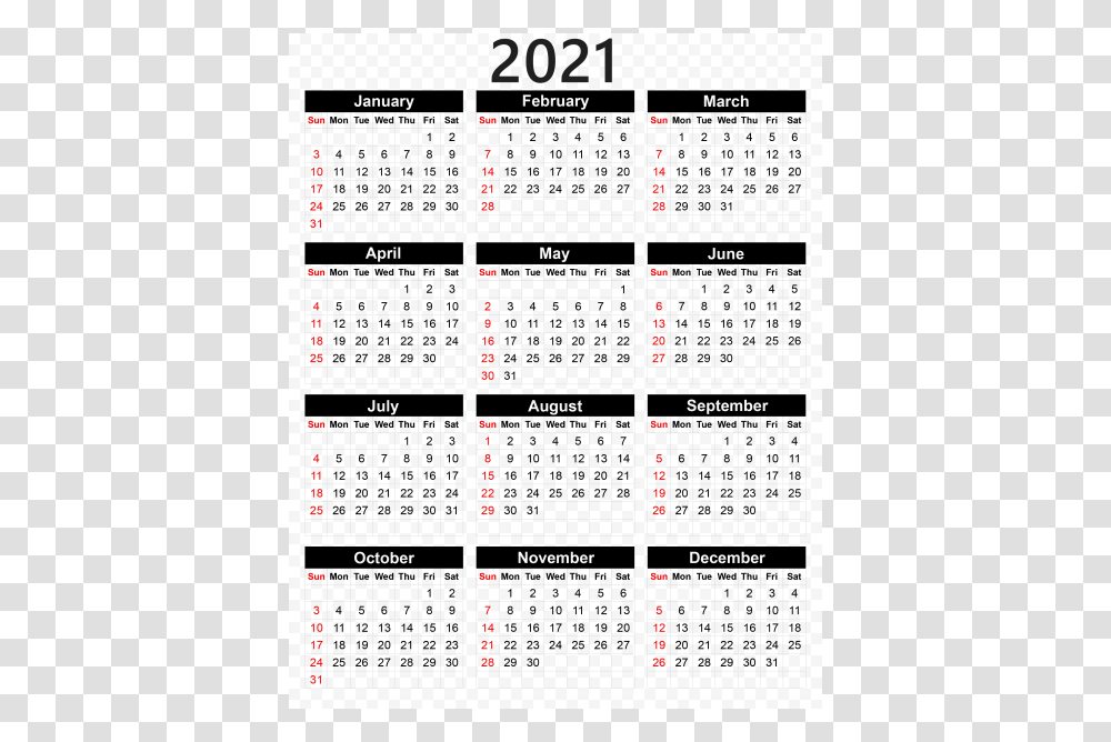 Calendar 2021, Menu Transparent Png