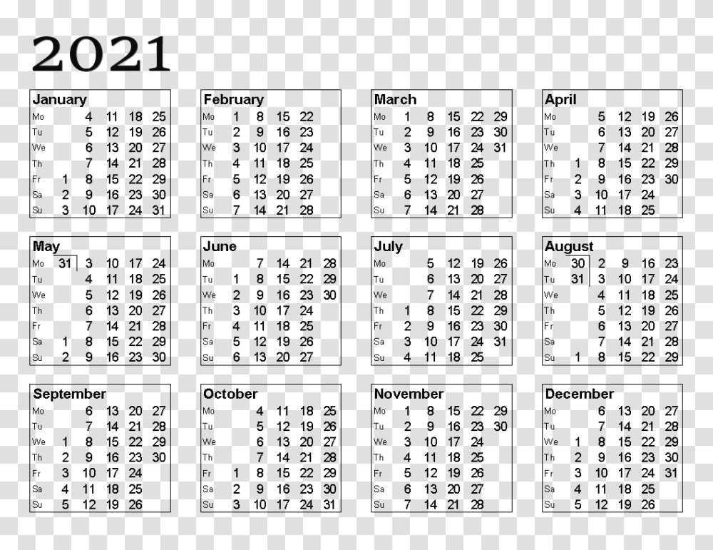 Calendar 2021, Menu Transparent Png