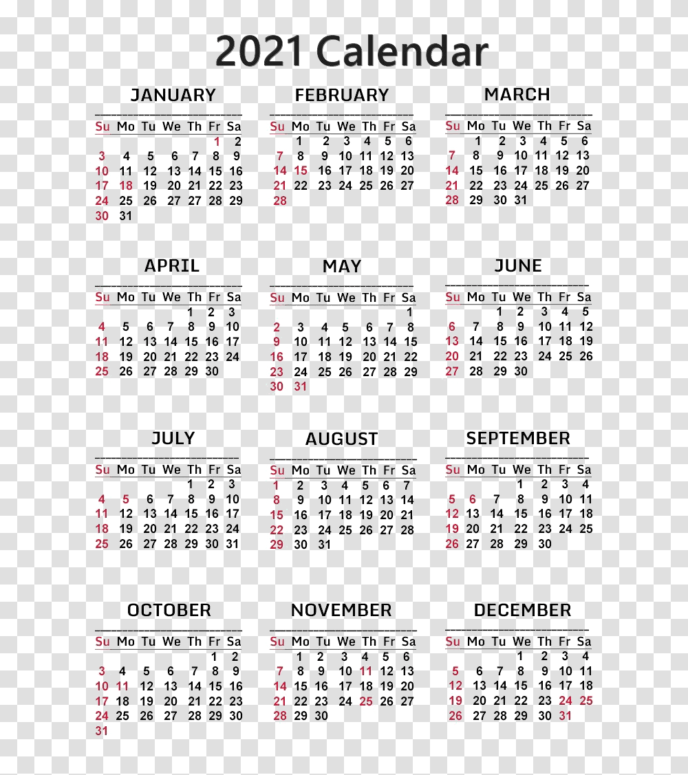 Calendar 2021, Menu Transparent Png