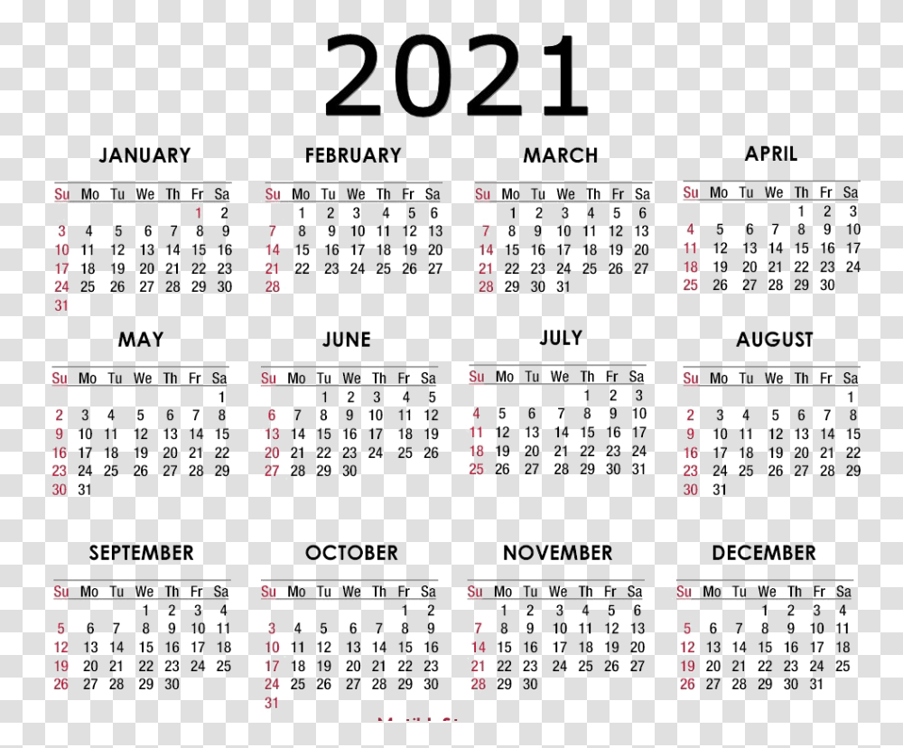 Calendar 2021, Menu Transparent Png