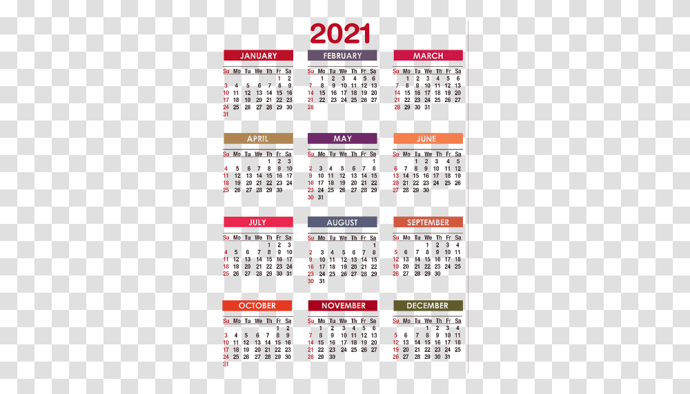 Calendar 2021, Menu Transparent Png