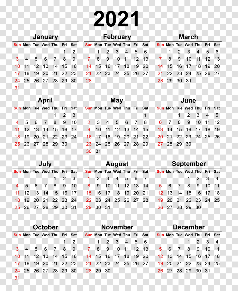 Calendar 2021, Menu Transparent Png