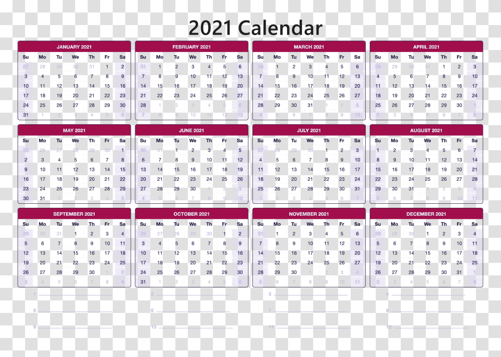 Calendar 2021, Page Transparent Png