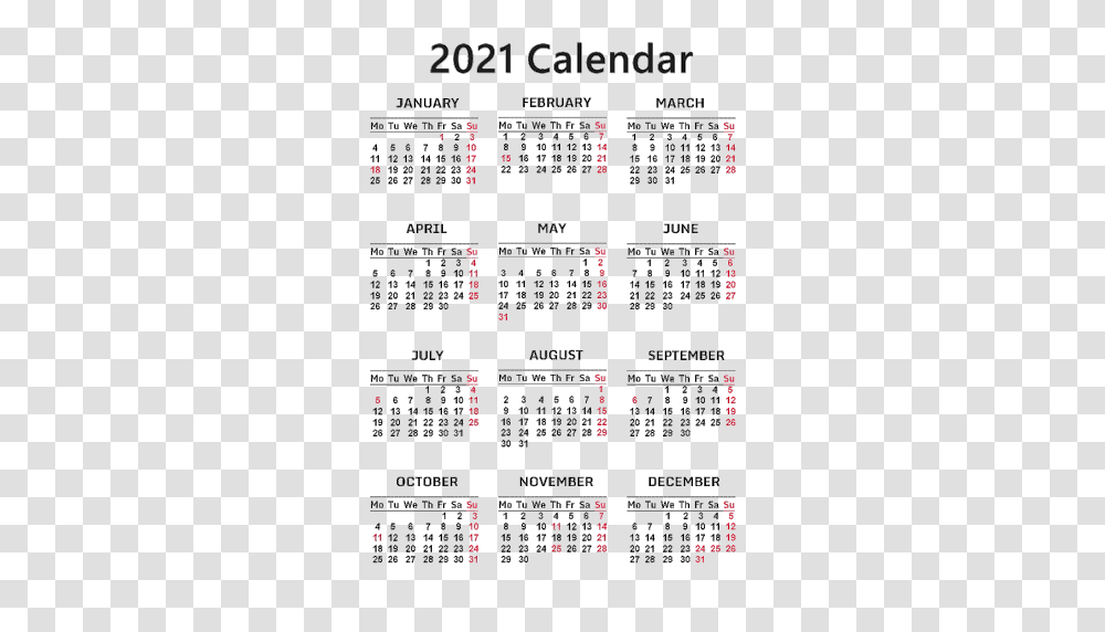 Calendar 2021 Transparent Png