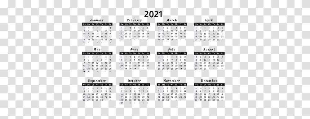 Calendar 2021, Word, Number Transparent Png