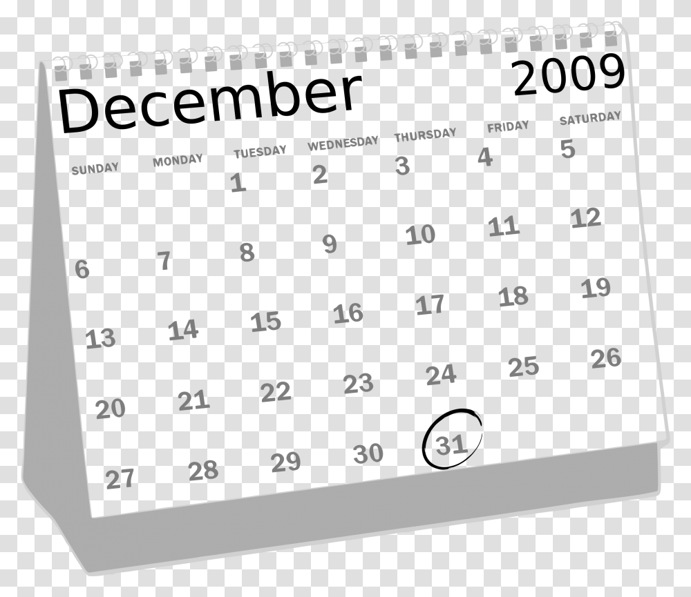 Calendar Clipart Black And White, Cooktop, Indoors, Menu Transparent Png