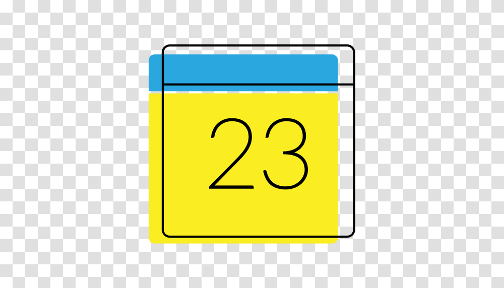 Calendar Date Icon Yellow And Blue, Number, Mailbox Transparent Png